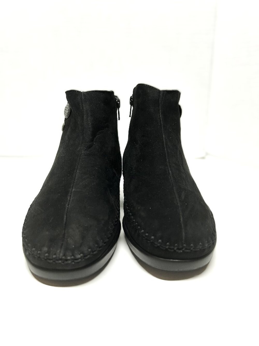 SAS black ankle booties in a soft suede size 6.5